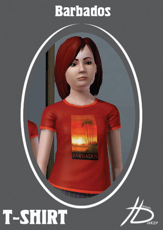 Sims 3 — Barbados by Hanna_Darzy — T-shirt with custom print for your female teen Sims by Hanna Darzy