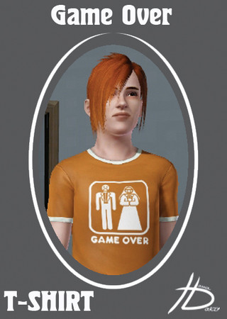 Sims 3 — Game Over by Hanna_Darzy — T-shirt with custom tragic print for your romantic male adult and young adult Sims.