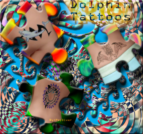 Sims 3 — Dolphin Tattoo's by Tatu666 — 3 dolphin tattoos, 2 recolorable and 1 black...hope yall enjoy...and Ty all for
