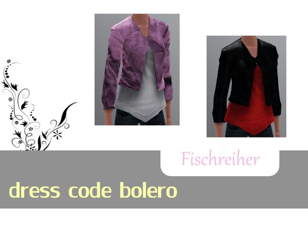 Sims 3 — dress code bolero by Fischreiher — A bolero created from felt fabric. by fischreiher