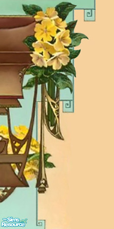 Sims 2 — Art Nouveau- BouquetWall: Right Urn by 71robert13 — Right half of a large Art Nouveau style urn draped with