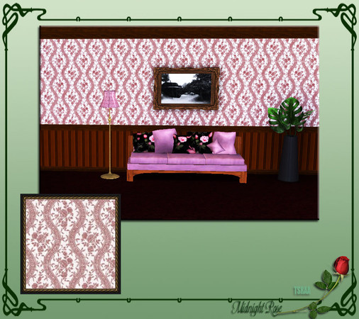 Sims 3 — MRC Antique Floral  by MidnightRose — An antique floral design, perfect as a wallpaper.