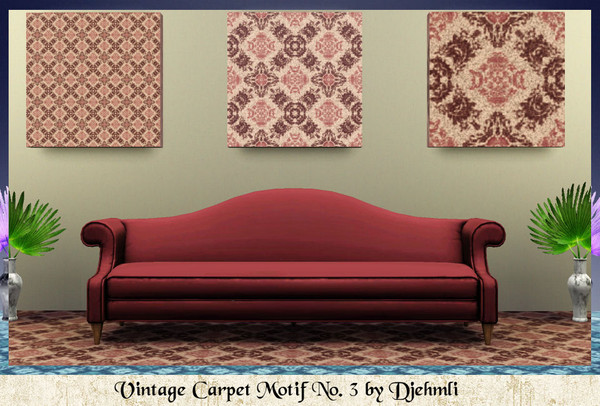 Sims 3 — Djem_Vintage Carpet Motif No. 3 by djehmli — A old fashioned plush carpet motif. Three Color-able palettes
