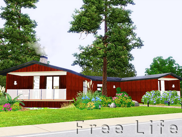 Sims 3 — Free Life by sidos — This house for a sim couple. Here your sims will be relaxed!