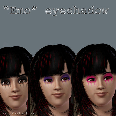 Sims 3 — Emo Eyeshadow by blafilu — By Blafilu @ TSR Well I made a so called "Emo" eyeshadow :) I do my