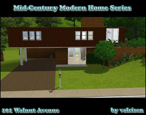 Sims 3 — 101 Walnut Avenue by valrisen — Here is the next house in my Mid-Century Modern Home Series. This one is a 2