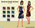 Sims 2 — Abstract Print Dresses fot Teens by elektra274 — A collection of 12 sleeveless dresses in an abstract ribbon