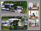 Sims 3 — Modern 2 by gcampus — Two bedroom, three bath, pool, 1 car garage and lots of yard space. Built for a smaller