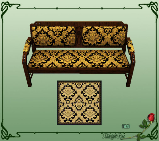 Sims 3 — MRC Vintage Damask by MidnightRose — A vintage Damask pattern with black background