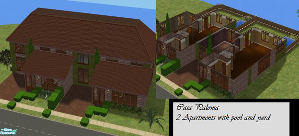 Sims 2 — CasaPaloma by belladocep — Beautiful Duplex with lot of rooms for your simmies ! One is with a Huge Master