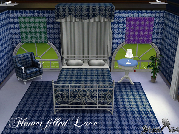 Sims 3 — Flower-Filled Lace by stori_64 — Random Lacy Pattern