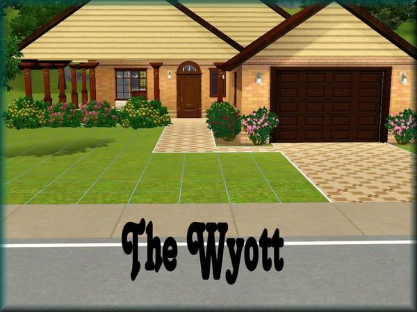 Sims 3 — The Wyott by CinderSim — A roomy home for a small family or retired couple. A porch winds from the front of the