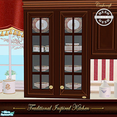 Sims 2 — Traditional Inspired Kitchen - Cabinet 05 Mesh by Cashcraft — A traditional kitchen with a vintage flair and