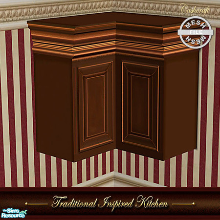 Sims 2 — Traditional Inspired Kitchen - Cornercabinet Mesh by Cashcraft — A traditional kitchen with a vintage flair and