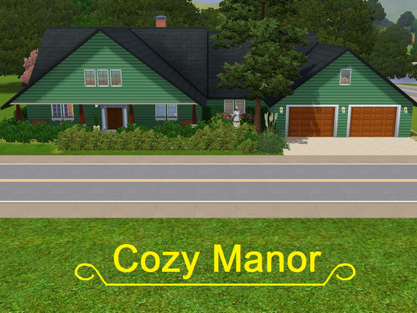 Sims 3 — Cozy Manor by asheboro_man — This nice home is on a 40x30 lot. 3 bedroom, 2 and 1/2 bath. 2 car garage. In home