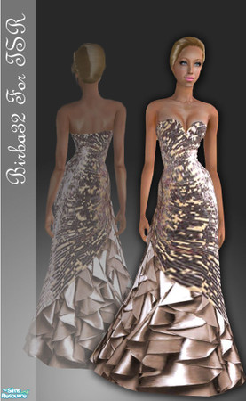 Sims 2 — High couture - Set 1 - Gold ruffle by Birba32 — 