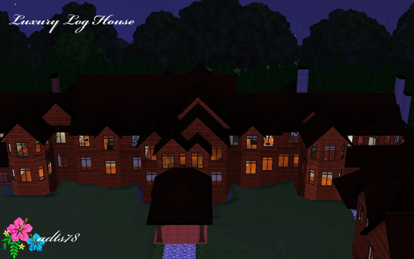 Sims 3 — Luxury Log House 2 by adts78 — Home for the largest of families. 10+ bedrooms, multiple 1/2 bathrooms, many full