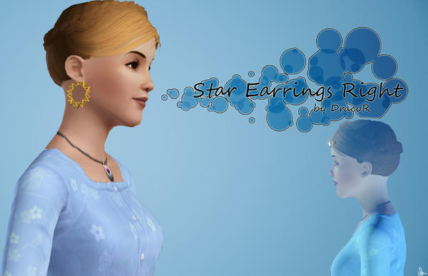 Sims 3 — Star Earring Right by DracoR — Beautiful earring for your Sims!