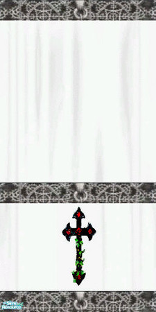 Sims 2 — White Satin Collection 2 - Individual It by WelshWitch — Wall 4. 4 Sets of Wedding design wallpapers using white