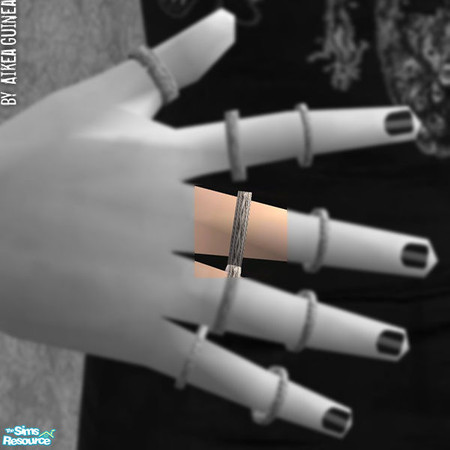 Sims 2 — Layerable Silver Ring - Right 2 Lower by aikea_guinea — Ring works for both males and females, will stay on in