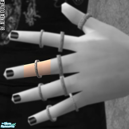 Sims 2 — Layerable Silver Ring - Left 2 Upper by aikea_guinea — Ring works for both males and females, will stay on in