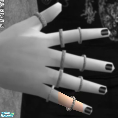 Sims 2 — Layerable Silver Ring - Right 4 Upper by aikea_guinea — Ring works for both males and females, will stay on in