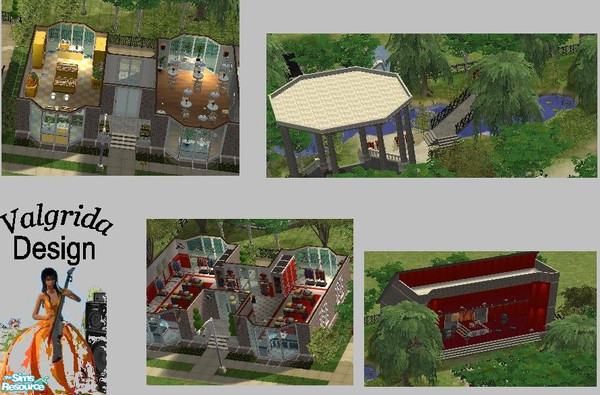 Sims 2 — Old Church Park by Valgrida — Lovely historical community lot: H&M-store; Restaurant & restroom, Food
