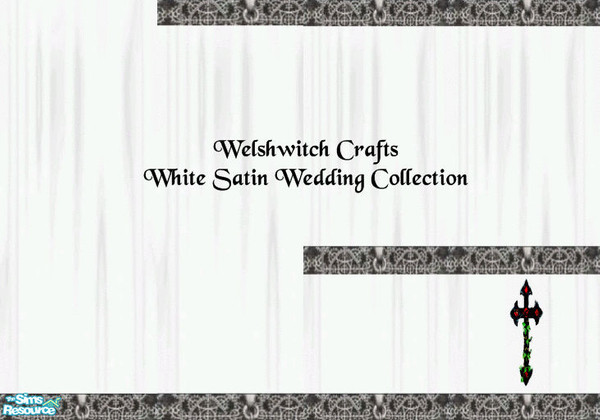 Sims 2 — White Satin Collection 2 by WelshWitch — 4 Sets of Wedding design wallpapers using my white satin walls (Set