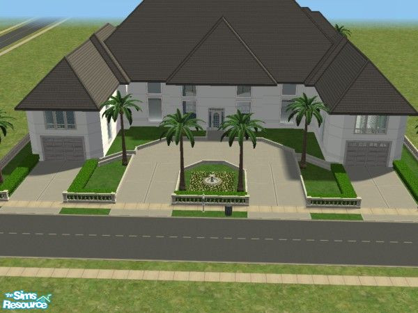 Sims 2 — 2 Palm Tree Drive by hockeydude12 — This is a perfect house for those car lover has 2 garages plus the circle in