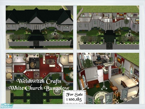 Sims 2 — White Church Bungalow by WelshWitch — Another home from my White Church neighbourhood. Neat bungalow with