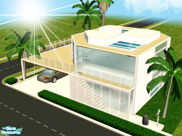 Sims 2 — Modern House 41 by kissme87 — Here is modern House with a pool and driveway . Stairs & Windows by Numenor ,