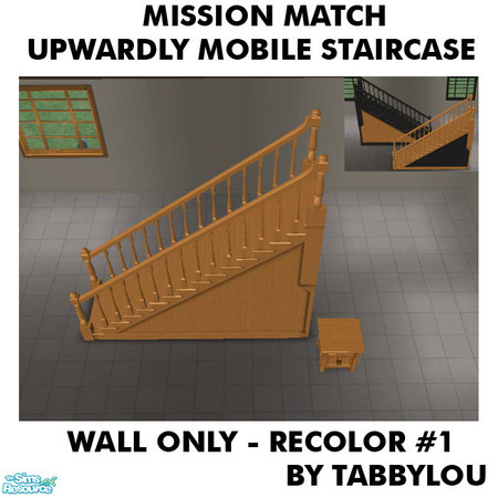 Sims 2 — TL - MM UpwardlyMobileStaircaseWall Recolor01Wd by TabbyLou — My Recolor #1 Wood recolor of the Wall section of