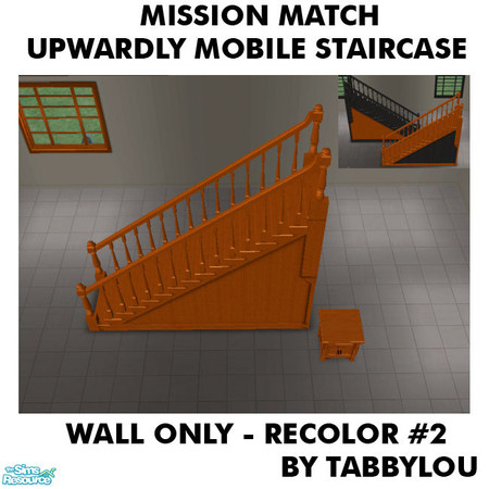 Sims 2 — TL - MM UpwardlyMobileStaircaseWall Recolor02Wd by TabbyLou — My Recolor #2 Wood recolor of the Wall section of