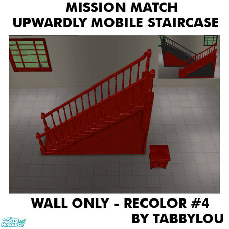 Sims 2 — TL - MM UpwardlyMobileStaircaseWall Recolor04Wd by TabbyLou — My Recolor #4 Wood recolor of the Wall section of