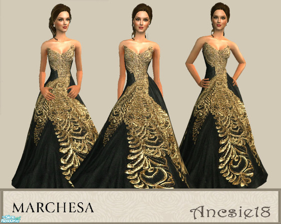 Sims 2 — Marchesa gown by ancsie18 — Marchesa gown as seen on Blair Waldorf (Leighton Meester) in Gossip Girl.