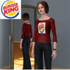 Sims 3 — Burger King Female Shirt by blakew5276 — A Burger King Female Shirt Please Give Thanks Feel Free To Ask Any