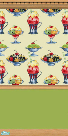 Sims 2 — Ice Cream Parlor Wallpaper 3 by Grammy_Moon — Wallpaper suitable for an ice cream shop.