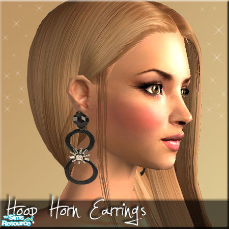 Sims 2 — Hoop Horn Earrings by Nia — Hoop Horn Earrings