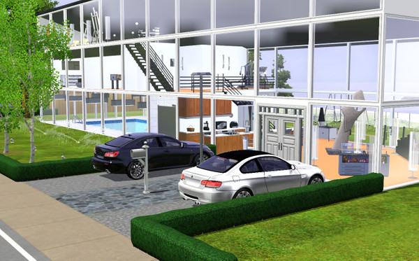 Sims 3 — Modern Glass Convert by styphon — Formally a Warehouse, this 3-bedroomed modern family home with large, glass