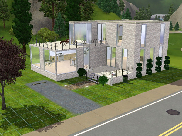 Sims 3 — Pale Modern by oldmember_deviantangelfly — Pale Modern- One bedroom, one bath. Very spacious home for the busy