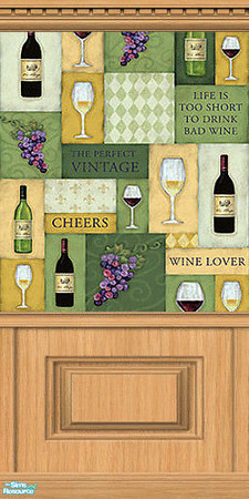 Sims 2 — Wine Lover Wallpaper 1 by Grammy_Moon — Wine themed wallpaper