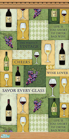 Sims 2 — Wine Lover Wallpaper 2 by Grammy_Moon — Wine themed wallpaper
