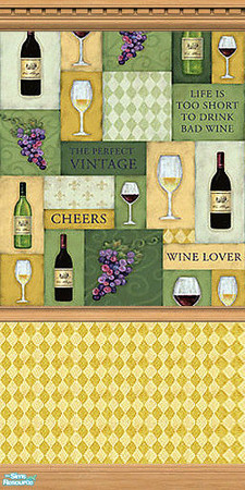 Sims 2 — Wine Lover Wallpaper 4 by Grammy_Moon — Wine themed wallpaper.