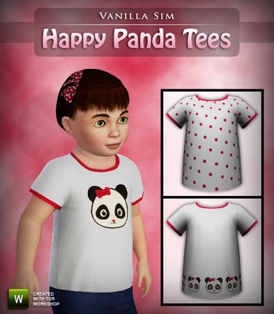 Sims 3 — Happy Panda Tee by Vanilla Sim — Happy Panda Tee Collection by Vanilla Sim for The Sims Resource