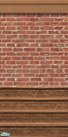 Sims 2 — Georgian Wall & Floor Collection - Brick w Crown Foot Detail by Cerulean Talon — Whether used on the