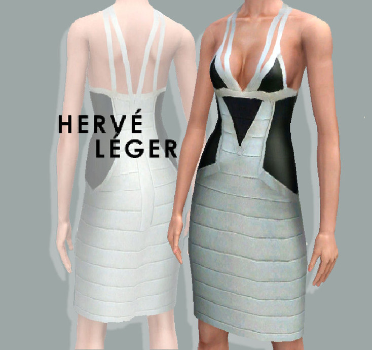 The Sims Resource - Herve Leger Bandage Tank Dress