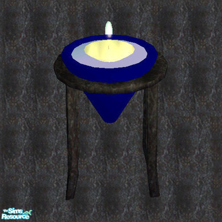 Sims 2 — Candle Set V-Floating candle-Blue base, beige candle recolor by Paleoanth — Part V of the candle set. This is a