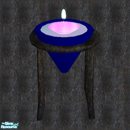Sims 2 — Candle Set V-Floating candle-Blue base, pink candle recolor by Paleoanth — Part V of the candle set. This is a