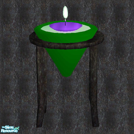 Sims 2 — Candle Set V-Floating candle-Green base, purple candle recol by Paleoanth — Part V of the candle set. This is a