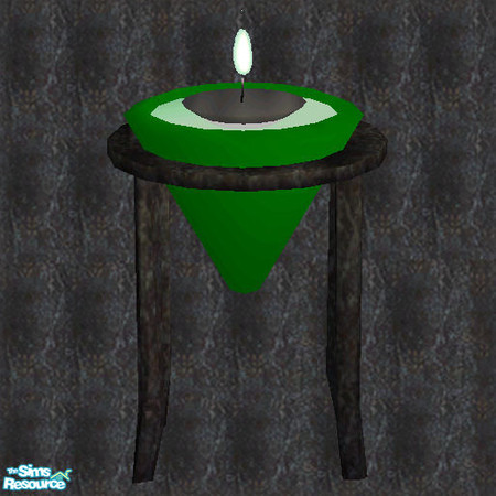 Sims 2 — Candle Set V-Floating candle-Green base, black candle rec by Paleoanth — Part V of the candle set. This is a